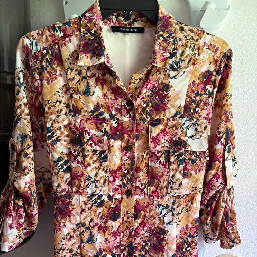 Sugar + Lips Floral Button-Up Dress